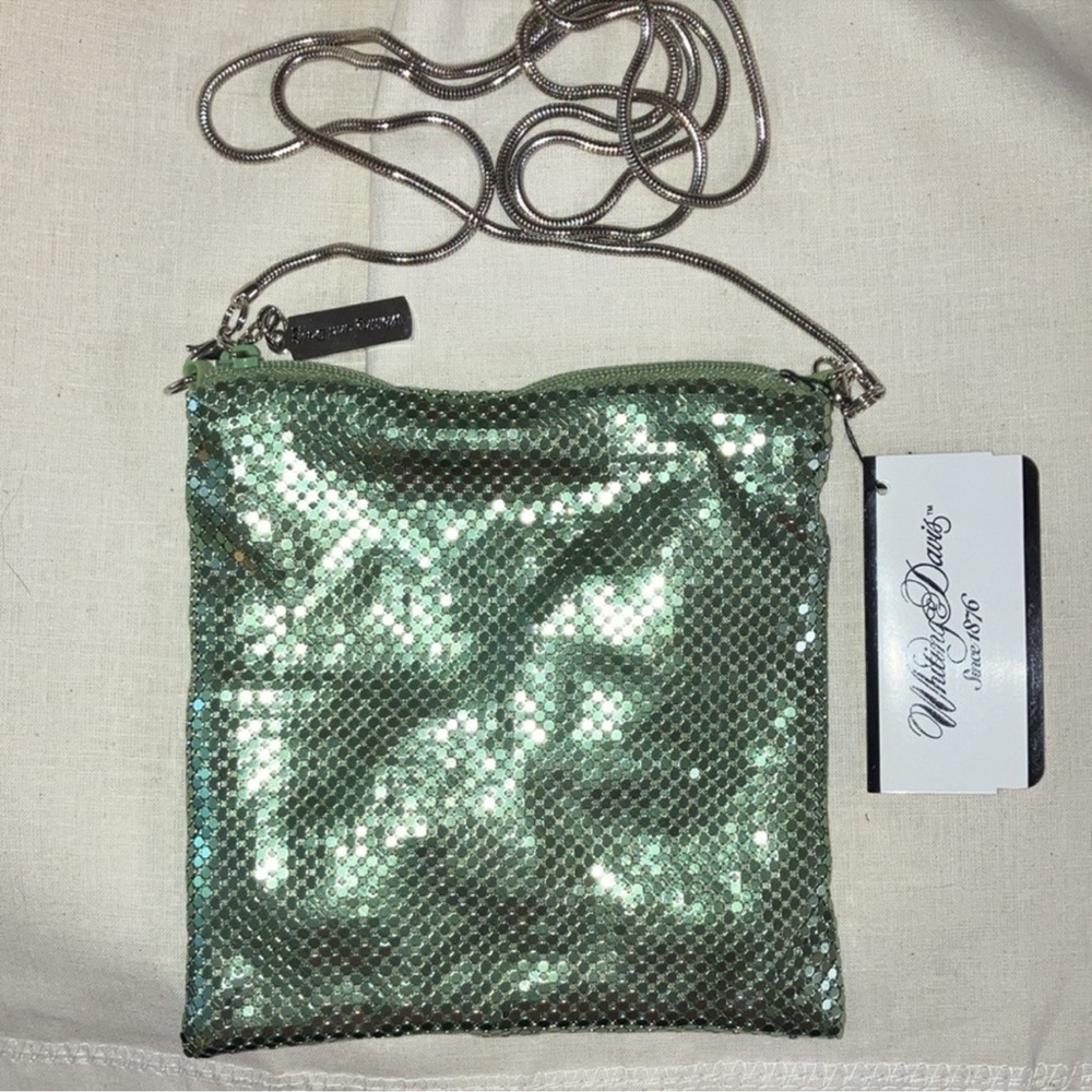 Whiting & Davis Dragon Scale Green crossbody bag